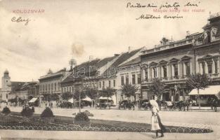 Kolozsvár King Mátyás square with the shop of Ribner and co.