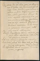 cca XVIII. sz. vége/XIX. sz. eleje, kézzel írt, latin nyelvű dokumentum (nyugta?), két beírt oldal, a második oldalon könyvek jegyzéke (köztük Pray György: Annales veteres Hunnorum [...], illetve Bessenyei György: Az embernek próbája és Az eszterházi vígasságok c. művei), jó állapotban