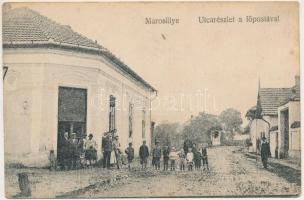 Marosillye, Maros-Illye, Ilia; utca a főpostával / street view with post office (EB)