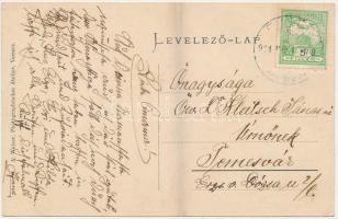 1911 Billéd, Biled; vasútállomás, gőzmozdony, vonat. A. Weiser Photographisches Atelier / railway st...