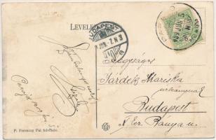 1909 Parajd, Praid; Erzsébet telep, bánya. P. Ferenczy Pál felvétele / salt mine (ázott / wet damage...