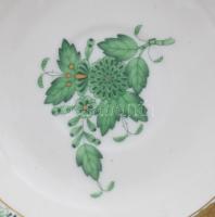 Herendi zöld Apponyi mintás csésze alátéttel. Jelzett, d: 11,5 cm