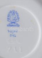 Herendi zöld Apponyi mintás csésze alátéttel. Jelzett, d: 11,5 cm