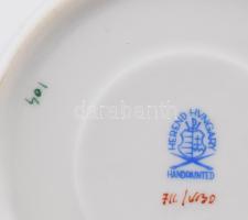 Herendi zöld Apponyi mintás csésze alátéttel. Jelzett, d: 11,5 cm