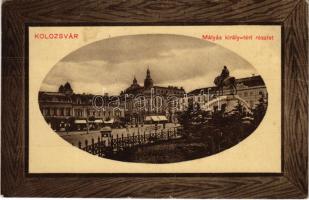 1911 Kolozsvár, Cluj; Mátyás király tér és szobor. Ujhelyi és Boros kiadása / square, monument (kis szakadás / small tear)