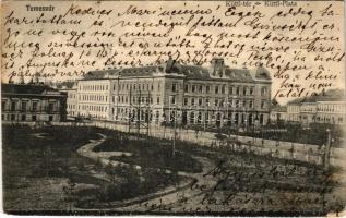 1906 Temesvár, Timisoara; Küttl tér. Moravetz Testvérek kiadása / square (ázott sarok / wet corner)