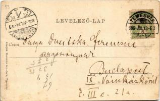 1906 Temesvár, Timisoara; Küttl tér. Moravetz Testvérek kiadása / square (ázott sarok / wet corner)