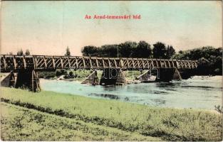 1909 Arad, az Arad-Temesvári híd. Kerpel Izsó kiadása / Arad-Timisoara bridge (fa)