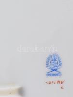 Herendi zöld Apponyi mintás kínáló, jelzett, kézzel festett, 28x24 cm