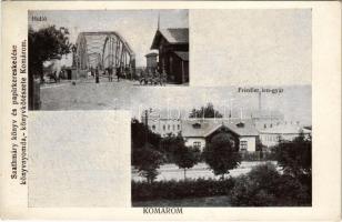 1926 Komárom, Komárnó; Hídfő, Friedler lengyár. Szathmáry kiadása / bridge, linen factory (EK)