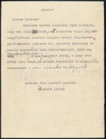 1936 Hegedűs Loránt (1872-1943) politikus, író, egykori pénzügyminiszter autográf levele ismeretlenh...
