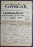 [II. Világháború] Esti Kurir. 1939. január 27. (Napilap, XVII. évfolyam 22. szám) "A demokrata ...