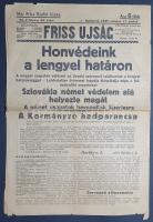 [II. Világháború] Friss Ujság. 1938. március 17. (Napilap, 44. évfolyam 63. szám) "Honvédeink a...