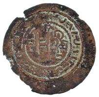 1172-1196. Kufikus rézpénz Cu &quot;III. Béla&quot; (1,31g) T:VF kitörés, patina Hungary 1172-1196. Copper Coin with unreadable Kufic Arabic script Cu &quot;Béla III&quot; (1,31g) C:VF crack, patina Huszár: 73., Unger I.: 115.