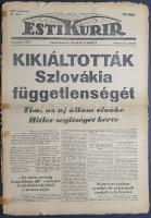[II. Világháború] Esti Kurir. 1939. március 15. (Napilap, XVII. évfolyam, 61. szám) "Kikiáltott...