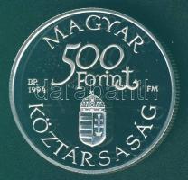 1994. 500Ft Ag "Régi dunai hajók - Carolina" T:PP Díszdobozban, tanúsítvánnyal!