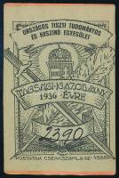 1936 Országos Tiszti Tudományos és Kaszinó Egyesület tagsági igazolvány