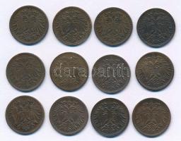 Ausztria 1893-1916. 1h (12xklf) bronz T:AU-VF 
Austria 1893-1916. 1 Heller (12xdiff) bronze C:AU-VF...