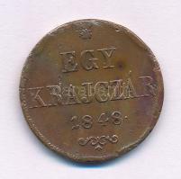 1848. 1kr Cu T:VG peremen körben foglalatnyom Adamo B1