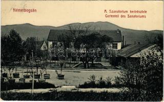 1911 Boksánbánya, Németbogsán, Deutsch-Bogsan, Bocsa Montana; A szanatórium kert részlete. W.L. 123. / Gartenteil des Sanatoriums / sanatorium garden