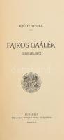 Krúdy Gyula: Pajkos Gaálék. Elbeszélések. Modern Írók Könyvtára. Bp., 1906, Rákosi Jenő (Budapesti Hirlap-ny.), 176+(4) p. Első kiadás. Kiadói szecessziós, aranyozott, festett egészvászon sorozatkötésben, márványozott lapélekkel, jó állapotban.