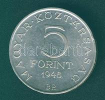 1948. 5Ft Ag "Petőfi" T:2 ph