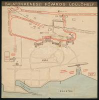 cca 1936 Balatonkenesei Fővárosi Üdülőhely térképes ismertető prospektusa