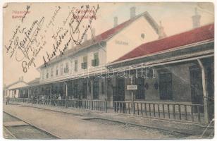 1910 Segesvár, Schässburg, Sighisoara; pályaudvar, vasútállomás. Fritz Serafin kiadása / railway station (Rb)