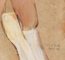 László Gyula (1910-1998): Női akt, 1986-87. Olaj, farost. Jelezve jobbra lent. Hátoldalán László Gyu...