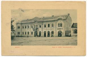 Zsibó, Jibou; Zsibó és vidéke takarékpénztár rt., Fehér György cipész üzlete. W.L. Bp. 7087. 1911-13. / savings bank, shop (ázott / wet damage)