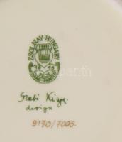 Zsolnay Főnix mintás kínáló. Kézzel festett, jelzett, tervező: Szabó Kinga, hibátlan, d: 21,5 cm, m:...