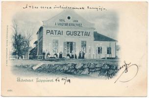 1899 (Vorläufer) Lippa, Lipova; Pata Gusztáv szállodája a Magyar királyhoz. Schwidernoch Károly kiadása / hotel (EK)