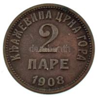 Montenegró 1908. 2p bronz T:XF 
Montenegro 1908. 2 Pare bronze C:XF