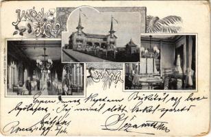 1899 (Vorläufer) Ivano-Frankove, Janów, Yaniv (Lviv, Lwów); Hotel restaurant interior. Franciszek Bauer Art Nouveau, floral (worn corners)