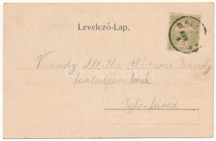 Gálszécs, Secovce; Fő tér, templom, üzletek. Cséri fényképész kiadása / main square, church, shops (...