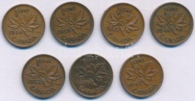 Kanada 1939-1952. 1c bronz "VI. György" (7xklf) T:XF Canada 1939-1952. 1 Cent bronze "...
