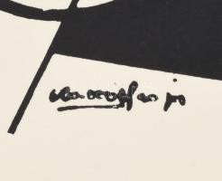 Kassák Lajos (1887-1967) Konstruktivista kompozíció. Szitanyomat, papír. Jelzés nélkül. Lapméret: 35...