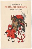 Az Egyetemi Kör Mikulás Estélye 1913. December 6-án, Krampusz / Saint Nicholas party invitation, Krampus (apró lyuk / tiny pinhole)