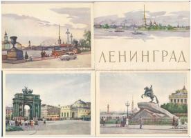 Saint Petersburg, St. Petersbourg, Leningrad, Petrograd; - 10 db MODERN város képeslap tokban / 10 modern town-view postcard in case