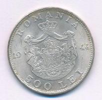 Románia 1944. 500L Ag "I. Mihály" T:AU,XF 
Romania 1944. 500 Lei Ag "Mihai I" C...