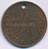 ~1940-1950. &quot;Dorogi bányász zseton&quot; bronz zseton &quot;SZÉNBÁNYA VÁLLALAT / ELLÁTÁSRA JOGOSULT&quot; (32mm) T:AU,XF ph.