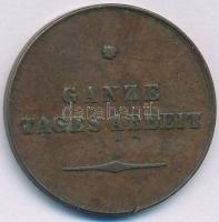 ~1900. "Ganze Tages Arbeit (Egész napi munka)" bronz Dohánygyári bárca, kisméretű osztrák típus (30mm) T:XF patina