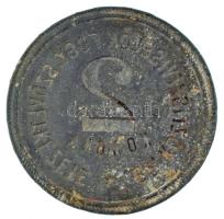 1910-1920 k. Budapest ~1910-1920. 2K "BP. Köztisztviselők Fogy. Szövetkezete" Zn lemez szü...
