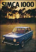 cca 1970 Simca 1000 autó képes ismertető prospektusa, német nyelvű, ázásnyomokkal