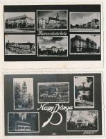 2 db RÉGI erdélyi moziak képeslap: Marosvásárhely, Nagybánya / 2 pre-1945 Transylvanian multi-view postcards: Targu Mures, Baia Mare