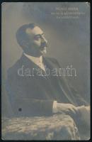 1911 Molnár Viktor (1859-1918) művelődéspolitikus, vallás- és közoktatásügyi államtitkár autográf német ny. sorai és aláírása saját magát megörökítő fotólapján