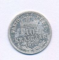 1870KB 10kr Ag "Ferenc József" T:VF,F 
Hungary 1870KB 10 Krajcár Ag "Franz Joseph&qu...
