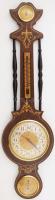 Olasz barometer, óra és hőmérő résszel, m: 82 cm