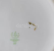 Hollóházi retro csíkos 3 darabos asztali szett, jelzett, m: 22 cm alatt