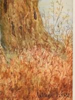 ifj. Lelkes István (1937-): Fűzfa fácánnal. Olaj, farost, jelzett, fakeretben, 50×34,5 cm